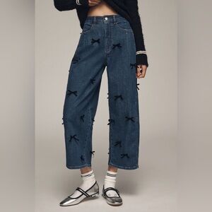 Pilcro Bow Detail Barrel Leg Jeans size 26